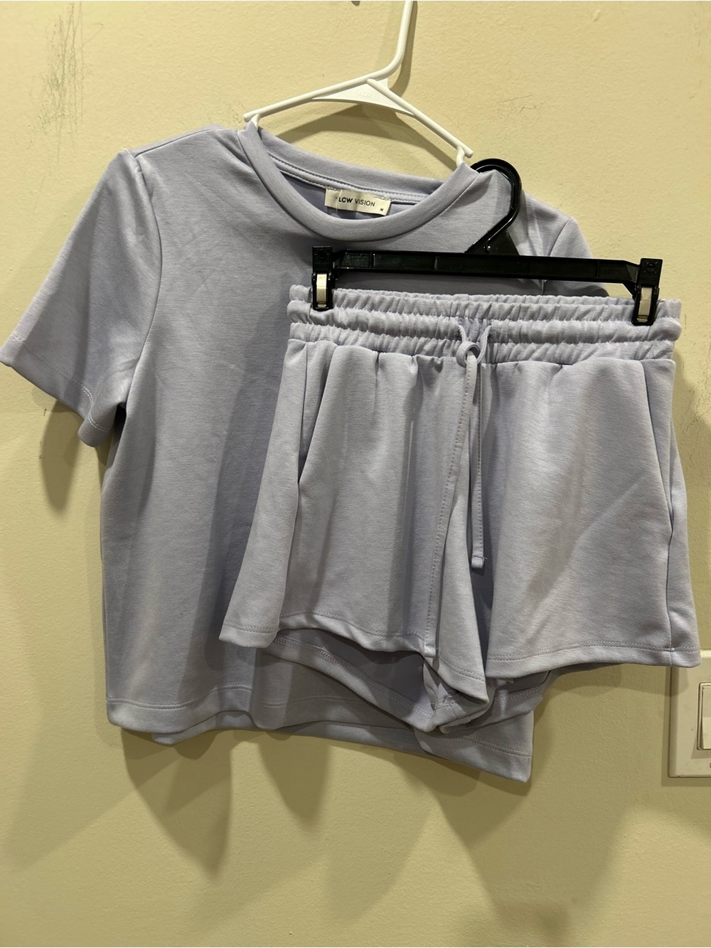 NWT LC Waikiki light purple tshirt & shorts set.